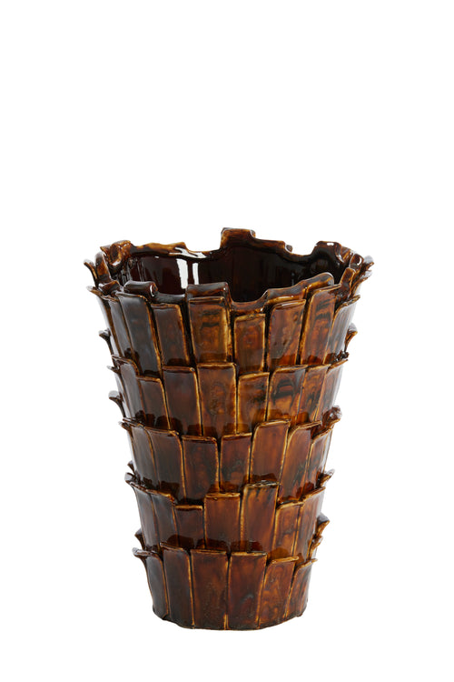 Light & Living vaas BANYA - 27.5x27x34cm - bruin