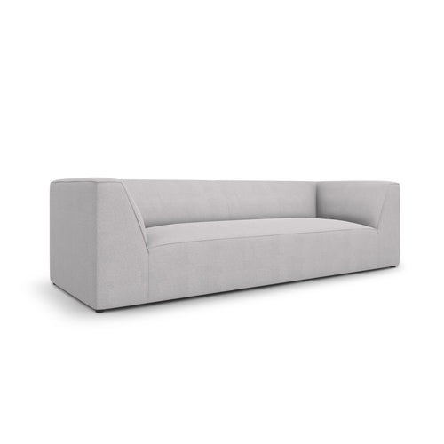 Cosmopolitan Design - Bank Siena 3-zits, structurele stof lichtgrijs - 92x232x69cm