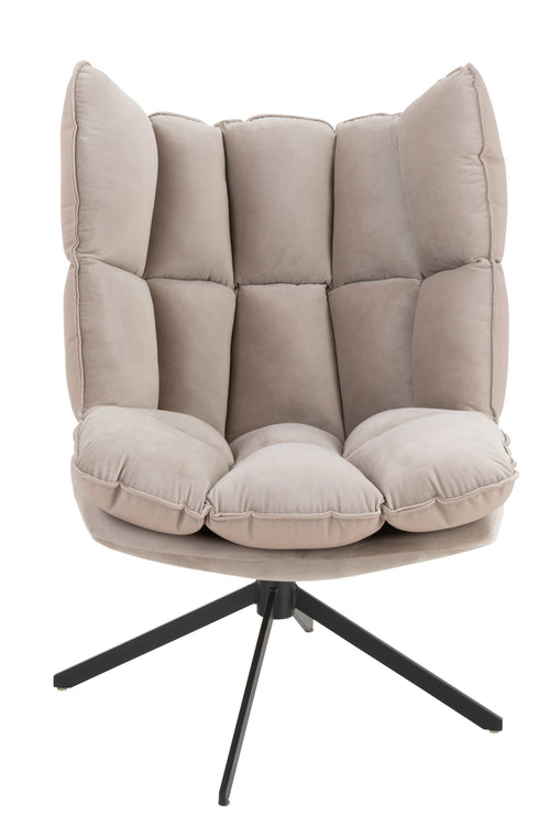J-Line stoel Relax Kussen Op Frame - textiel/metaal - lichtgrijs