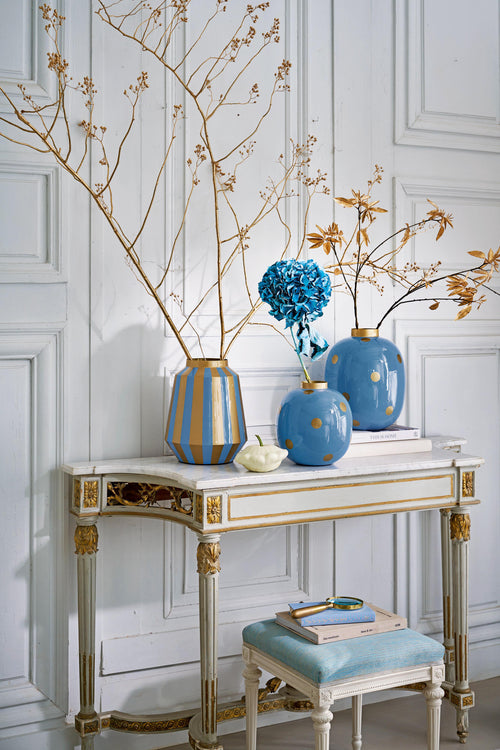 Pip Studio Serveerschaal Rond - Blauw/ Goud - 32x12.5cm