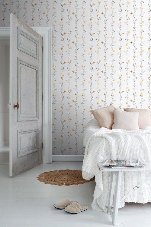 Sanders & Sanders behang bloemen geel en wit - 53 cm x 10 m - 640172 - vtwonen shop