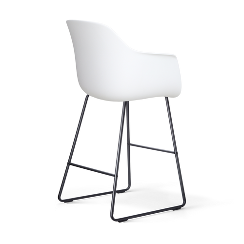 Nolon Nino-Liz barkruk wit met warm oker zitkussen - zwart onderstel - 65 cm