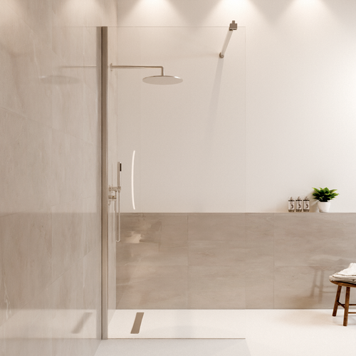 LOMAZOO douchewand Lima - inloopdouche - anti kalk nano coating - helder glas - 8 mm - chroom - 90 x 200 cm