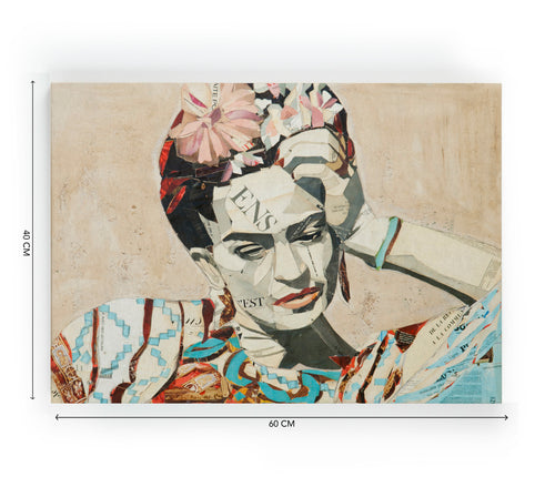 Canvas 60x40 Afdruk Frida Collage