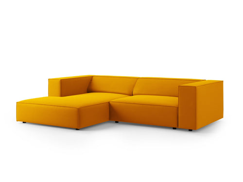 Cosmopolitan Design linker hoekbank Arendal 3-zits, flueel, geel - 166x224x70cm