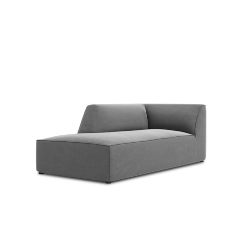 Cosmopolitan Design - Ligstoel links Siena flueel grijs - 181x93x69cm