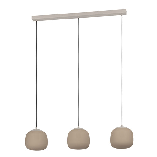 EGLO hanglamp Cominio - e27 - 88,5 cm - zandkleurig/taupe - glas