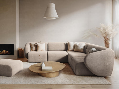 LaMiaSofa 3-zits bank Cervo - velours - lichtblauw - 244x94x75