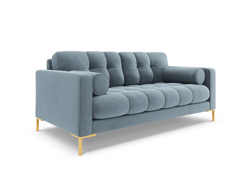 Cosmopolitan Design Bank Bali 2-zits, flueel, lichtblauw - 96x152x75cm