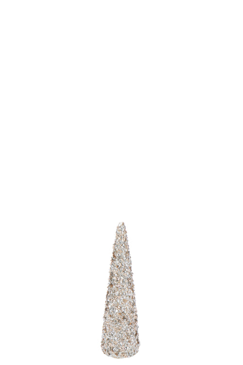 J-Line decoratie Kegel Pailletten Schuim - kunststof - champagne - small