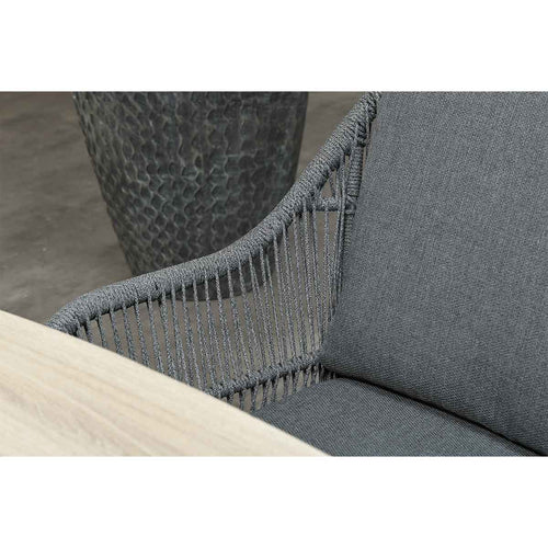 Triton dining fauteuil - carbon black - rope mid grey - mystic grey