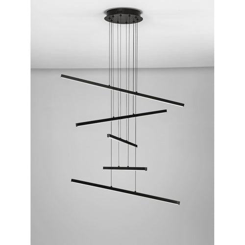Nova Luce GRATTA Geïntegreerde LED-hanglamp voor plafond, zandkleurig zwart, Triac dimbaar, 49W, 1715lm, 3200K