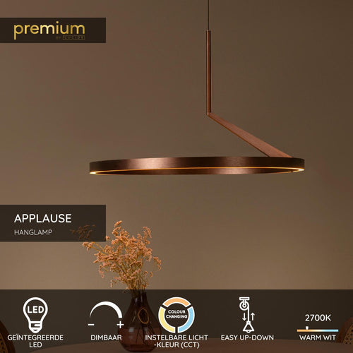 Lucide hanglamp APPLAUSE - Geïntegreerde LED - Koffie