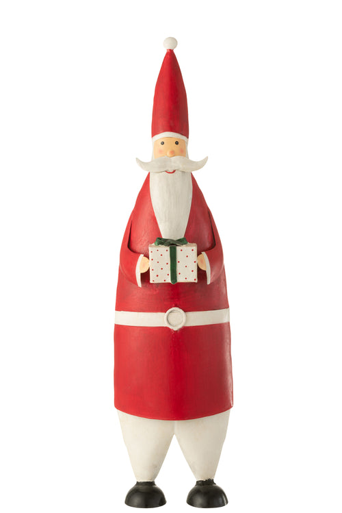 J-Line kerstfiguur Kerstman - ijzer - wit/rood - large - vtwonen shop
