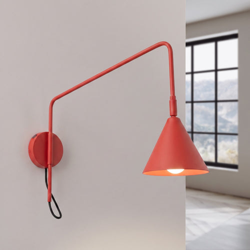 Sollux Lighting Wandlamp NOX 1 rood met schakelaar - 14x61x30cm
