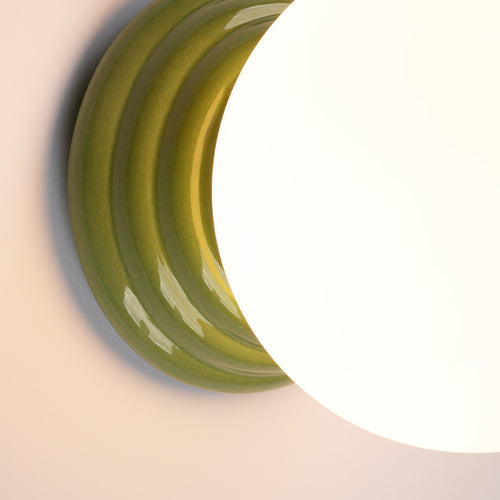 Sollux Lighting Wandlamp ZORI groen IP44 - 12x16x12cm