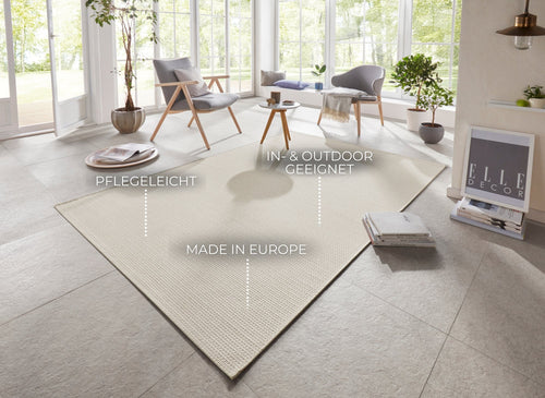 Flatweave In- & Outdoor carpet Millau Cream Beige 140x200 cm