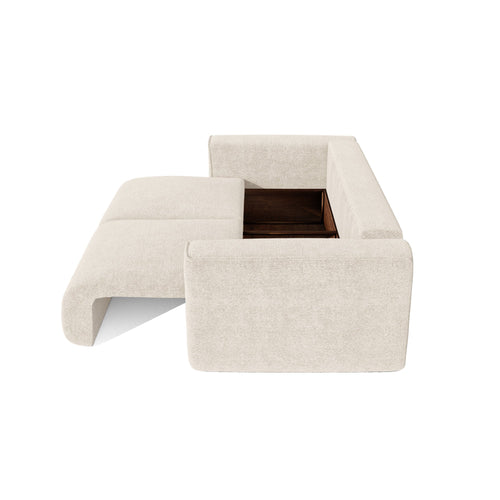 Premium Interiors - Slaapbank met opbergruimte COMO - bouclé-stof crème 254cm