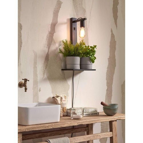 GOOD&MOJO wandlamp Flores - zwart - 30x18x52cm - vtwonen shop