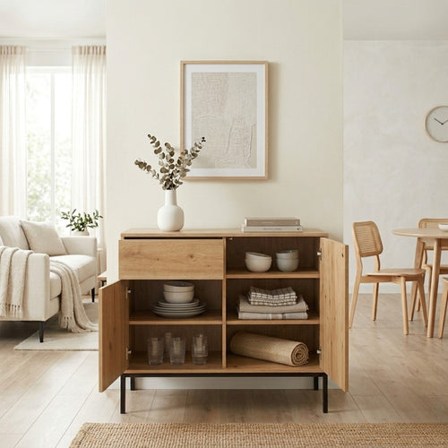 Calicosy - LENNY Dressoir 2 deuren - Eiken - 40x90x80 cm