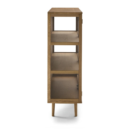 Furnhouse vitrinekast Svendborg - Natuurlijk eikenhout - MDF, Eikenfineer - 40x100x125