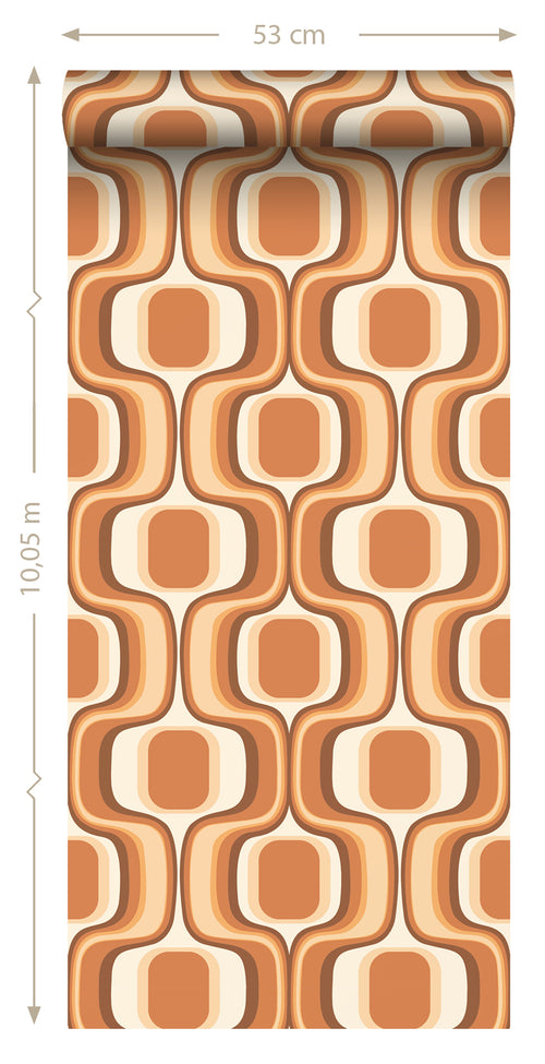 ESTAhome behang retro ornamenten terracotta - 50 x 900 cm - 131585 - vtwonen shop