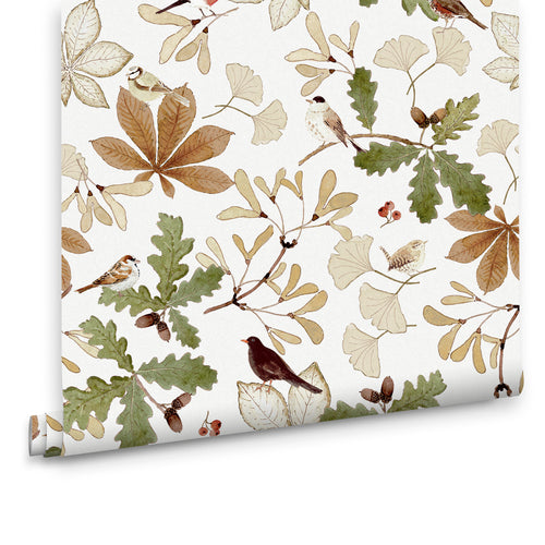 Sophie Allport Vliesbehang Kinderkamer - Orchard Birds Warm Sand