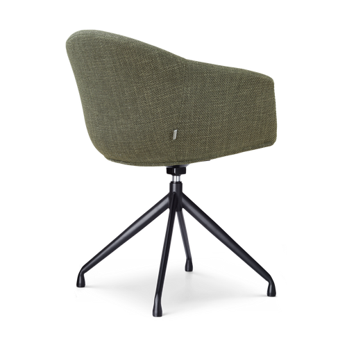 Nolon Nola-Otis draaibare eetkamerstoel forestgroen - zwart onderstel