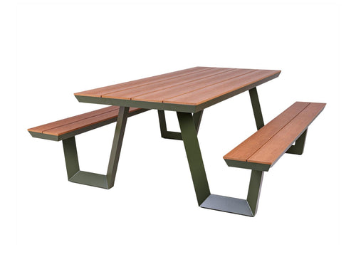 MaximaVida aluminium picknicktafel Bermuda 200 cm olijfgroen - vtwonen shop