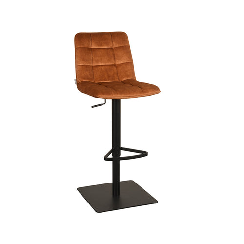 LABEL51 Barkruk Juul - Geel Velvet - Zithoogte 52–80cm