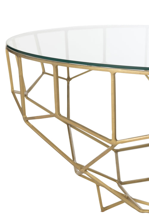J-Line tafel Moza - metaal/glas - goud
