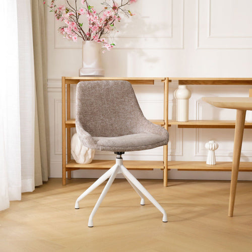 Nolon Nola-Isa Eetkamerstoel Bruin - Draaibaar Wit Onderstel - vtwonen shop