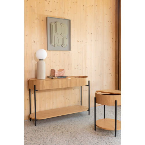 Zuiver Slides Consoletafel/ Wandtafel met opbergvak 120x 36 cm Hout - Bruin
