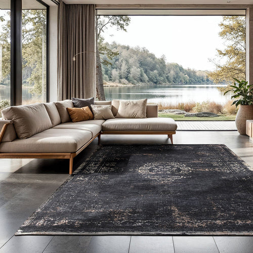 Louis De Poortere vloerkleed Mineral Black - zwart - 280x390cm - vtwonen shop