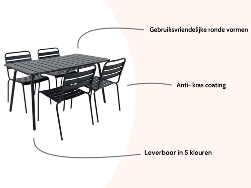 MaximaVida metalen tuinset Max zwart 150 cm - vtwonen shop