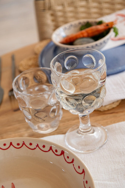 J-Line glas Bubble - glas  - transparant - 6 stuks