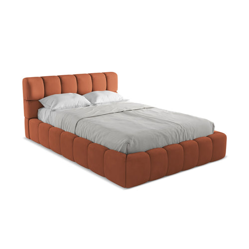 LaMiaSofa Bed met opbergruimte Roma - Chenille - Terracotta - 160x228x82