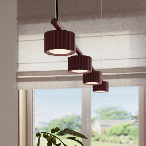 Sollux Lighting Kroonluchter AURA 4 bordeaux Gx53 - 122x10x208cm