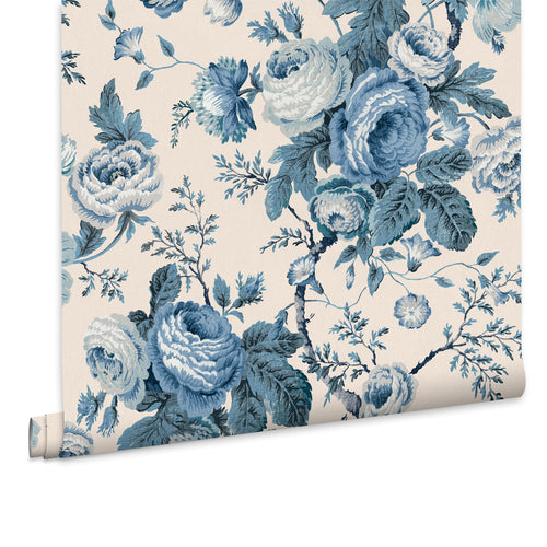 Laura Ashley Vliesbehang - Uffington Roses Dark Seaspray