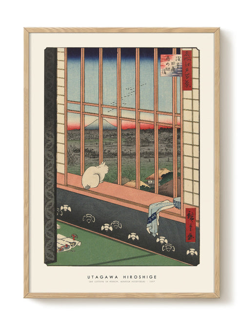 Utagawa Hiroshige - Cat sitting in window - PSTR studio Kunst Poster - vtwonen shop