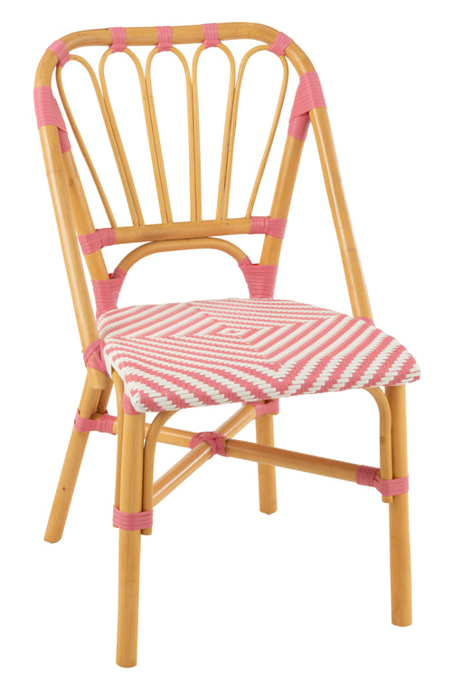 J-Line stoel Live - rotan/kunststof - naturel/roze - vtwonen shop