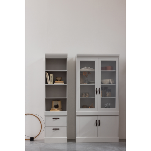 WOOOD boekenkast Bold - Grenen (fsc) - Wit Mist - 215x54x43 - vtwonen shop