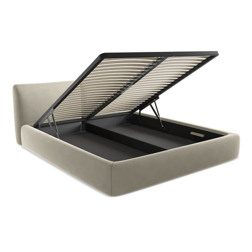 LaMiaSofa Bed met opbergruimte Milano - velours - parel - 200x228x82
