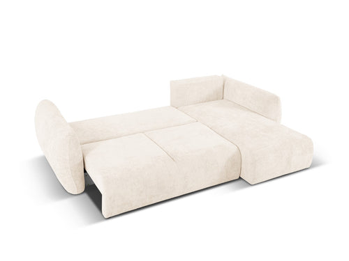 Cosmopolitan Design Converteerbare hoekbank rechts met opbergdoos Matera 4-zits, chenille, lichtbeige - 173x253x86cm