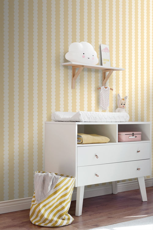 ESTAhome behang grafische print pastel geel - 0.53 x 10.05 m - 131746