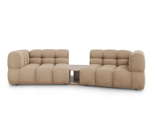Cosmopolitan Design Modulaire bank Sky 2-zits, flueel, zand - 148x280x70cm