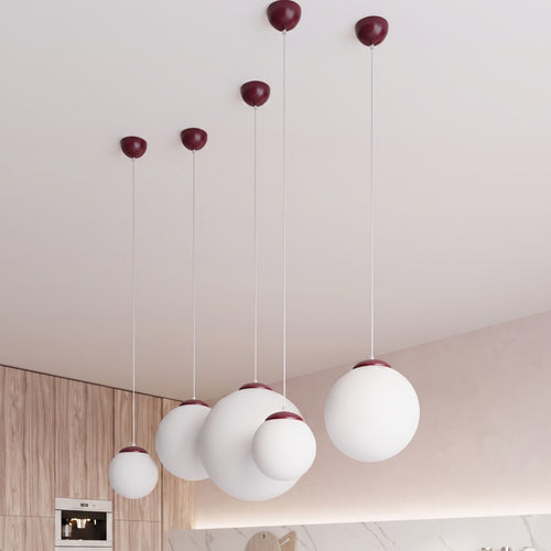 Sollux Lighting Hanglamp UGO 40 bordeaux - 40x40x130cm