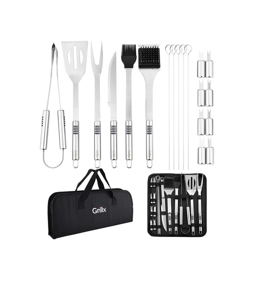 GrillX Barbecue Gereedschap Set - 19-delig - Inclusief Luxe Draagtas - vtwonen shop