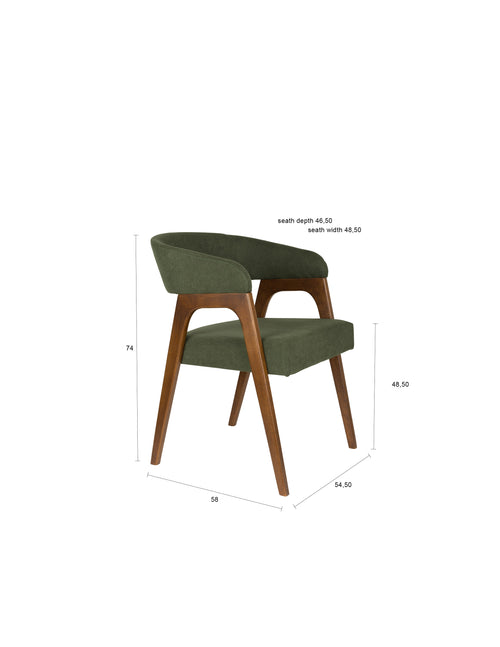 Dutchbone Adamello Eetkamerstoelen  Groen - Set van 2 - vtwonen shop