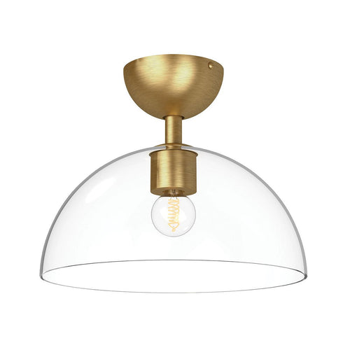 Bowl Semi Flush Deckenleuchte Modern Gebürstetes Gold 1x E27